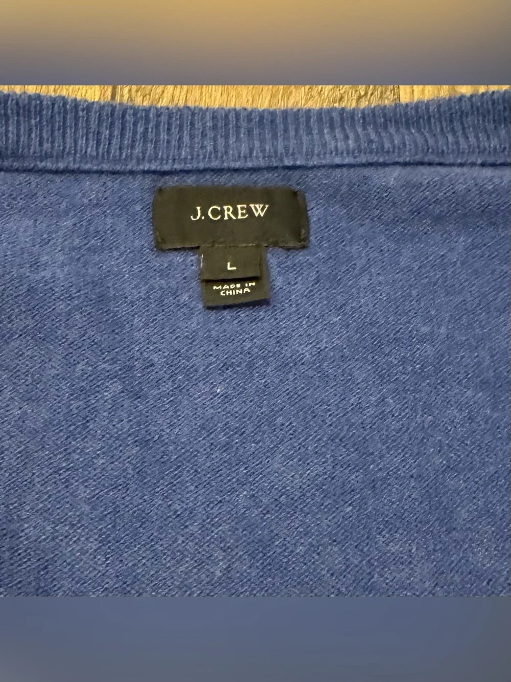 EUC J. Crew Men's Blue V-Neck Sweater - Large